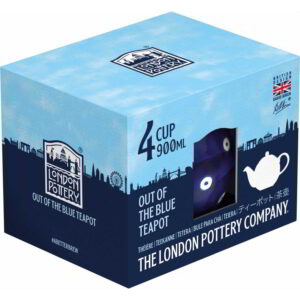 London Pottery Blue Circles Four Cup - 900ml Globe Teapot