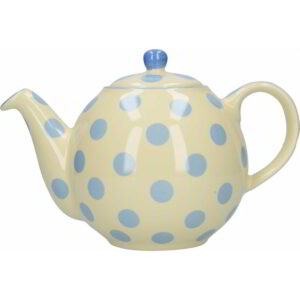 London Pottery Globe Teapot Ivory/Blue Spot Four Cup - 900ml