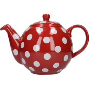 London Pottery Globe Teapot Red/White Spot Four Cup - 900ml