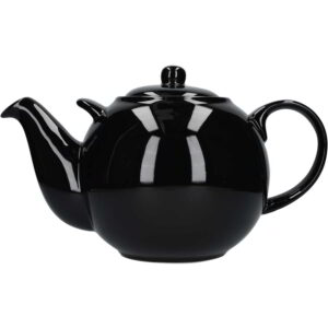 London Pottery Globe Teapot Gloss Black Ten Cup - 3 Litres