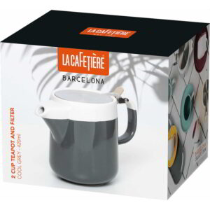 La Cafetiere Barcelona Cool Grey Ceramic 420ml Two Cup Teapot
