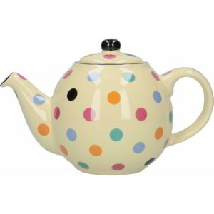 London Pottery Globe Teapot Ivory/Multi-Spot Two Cup - 500ml