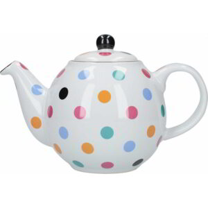 London Pottery Globe Teapot White/Multi-Spot Two Cup - 500ml