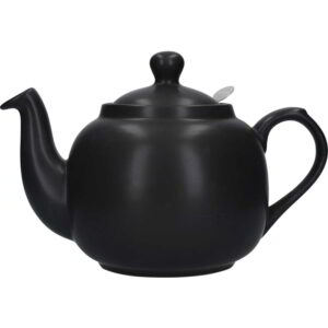 London Pottery Farmhouse Teapot Matt Black Six Cup - 1.2 Litres