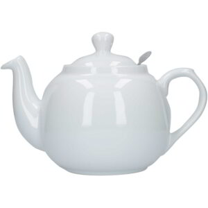 London Pottery Farmhouse Teapot White Six Cup - 1.2 Litres