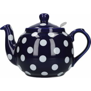 London Pottery Farmhouse Teapot Blue/White Spot Four Cup - 900ml