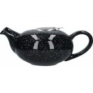 London Pottery Ceramic Pebble Teapot Gloss Flecked Black Four Cup - 900ml