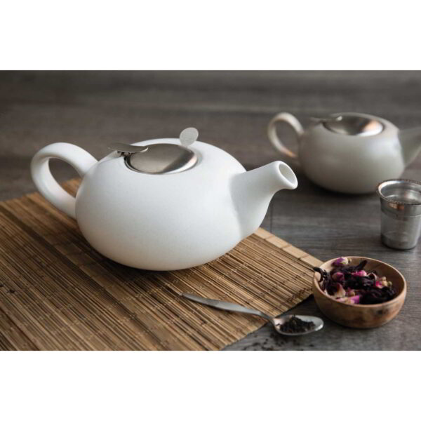 London Pottery Ceramic Pebble Teapot Matt Speckled White Four Cup - 900ml