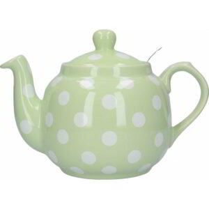 London Pottery Farmhouse Teapot Peppermint/White Spot Four Cup - 900ml