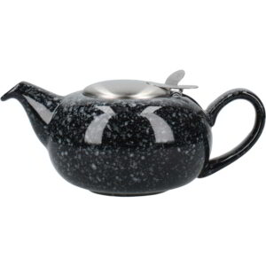London Pottery Ceramic Pebble Teapot Gloss Flecked Black Two Cup - 500ml