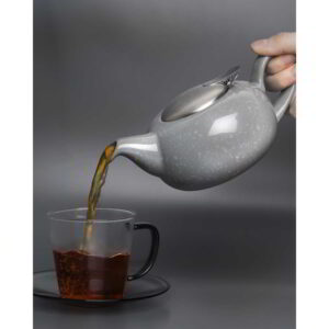 London Pottery Ceramic Pebble Teapot Gloss Flecked Grey Two Cup - 500ml