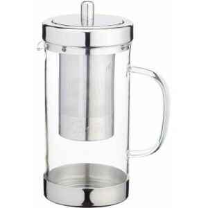 KitchenCraft Le'Xpress Stainless Steel Glass Infuser Teapot 1 Litre