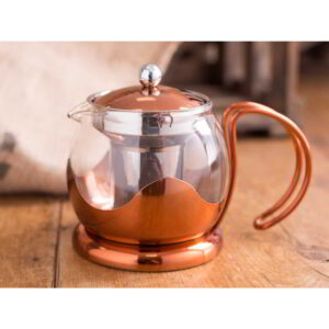 La Cafetiere Brushed Copper Glass Infuser Teapot Four Cup 1.2 Litre