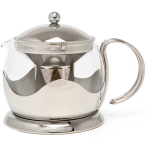 La Cafetière Stainless Steel Glass Infuser Teapot Two Cup 660ml