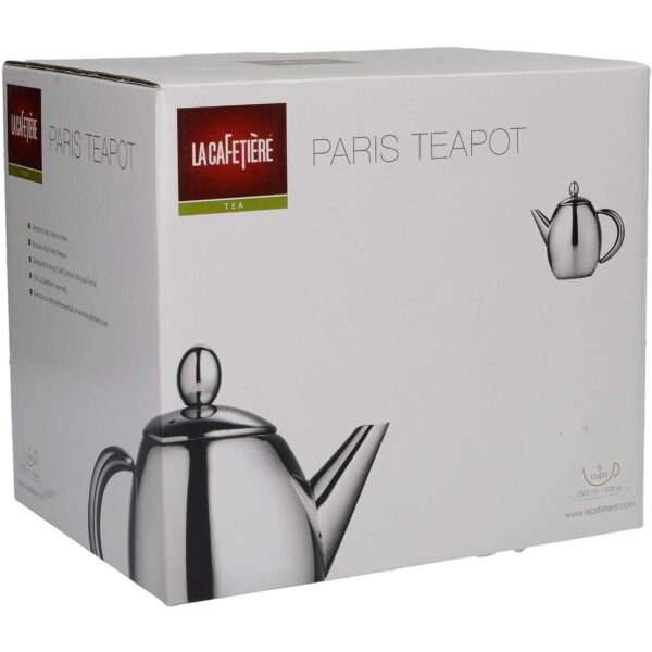 La Cafetiere Paris Stainless Steel Teapot Four Cup 1.5 Litre