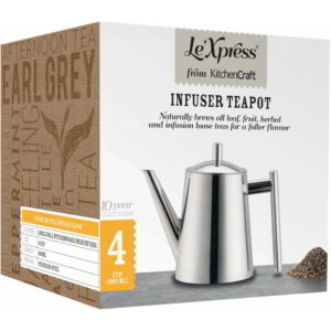 KitchenCraft Le'Xpress Stainless Steel Infuser Teapot 800ml