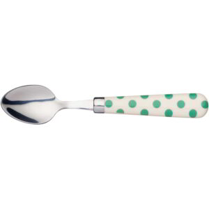 KitchenCraft Stainless Steel Green Polka Dot Handle Teaspoon