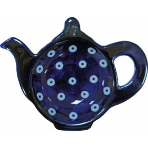 Teepaki alus keraamika 14.3x11x2.3cm 'blue and white circles' London Pottery