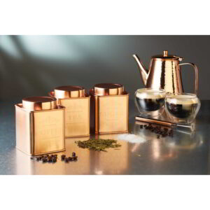 KitchenCraft Le'Xpress Stainless Steel Copper Finish Tea Tin
