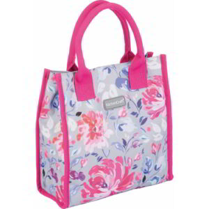 KitchenCraft 4 Litres Tote Cool Bag Grey Flower 24x10x25cm