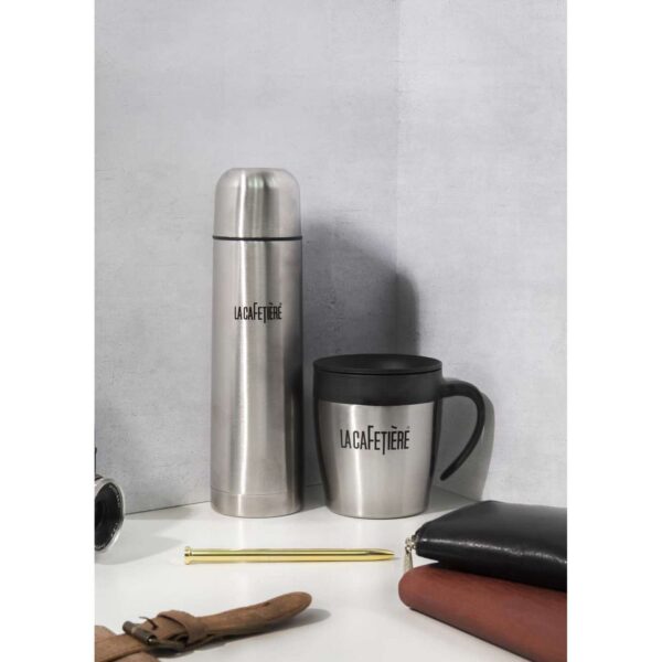 La Cafetière Travel Fuel Gift Set 480ml flask 300ml stainless steel mug