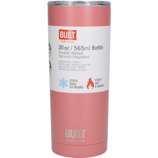 Built Perfect Seal 590ml Pink Double Walled Stainless Steel Travel Mug