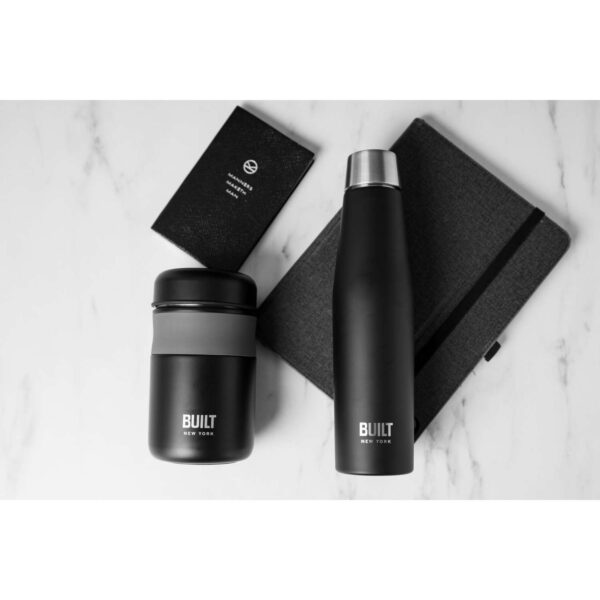 BUILT Perfect Seal Apex Bottle and Food Flask Black Duo Set