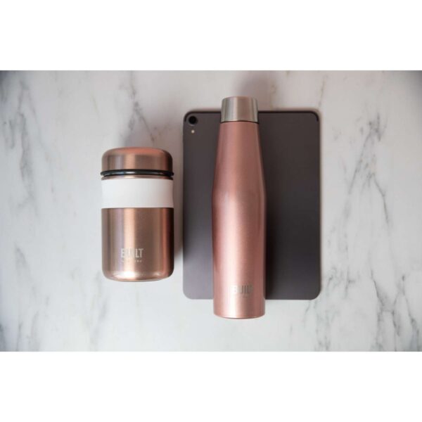 BUILT Perfect Seal Apex Bottle and Food Flask Rose Gold Duo Set