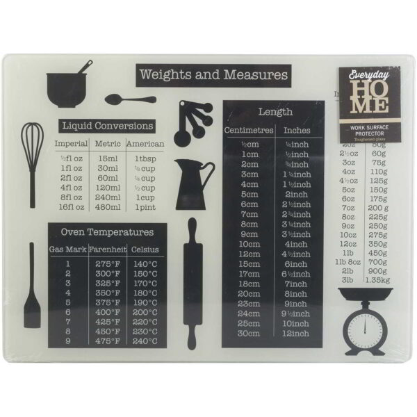 Everyday Home Weights and Measures Glass Work Surface Protector