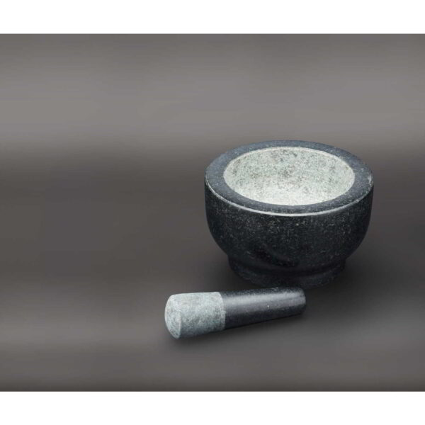 MasterClass Round Solid Marble Mortar and Pestle 20x12cm