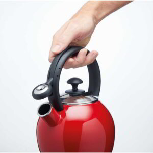 KitchenCraft Le'Xpress Red Enamelled Whistling Kettle 1.3 Litre