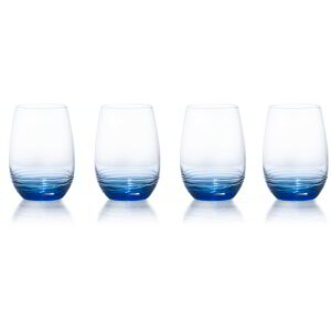 Creative Tops Cobalt Swirl Set of 4 Stemless Wine Glasses