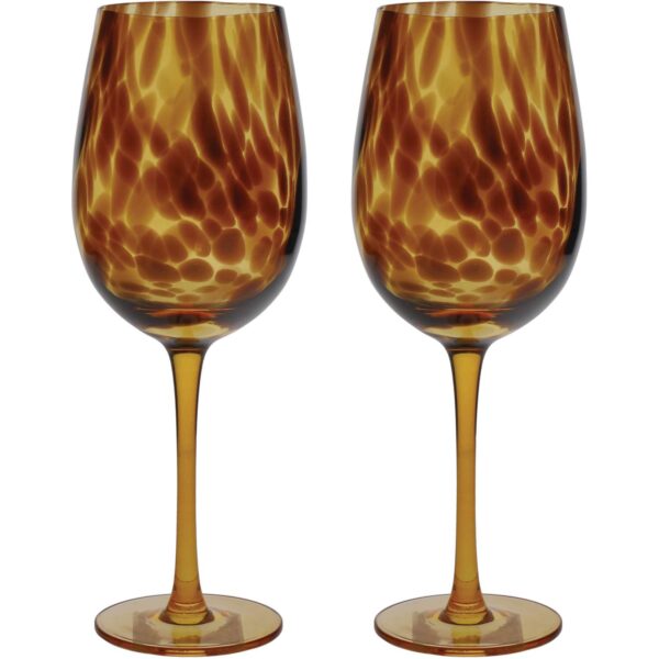 BarCraft 550ml Tortoiseshell Wine Glasses Set of Two