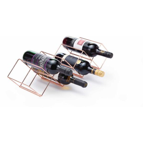 BarCraft Copper Finish Stackable Wine Rack 58x14.5x14.5cm