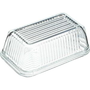 KitchenCraft Glass Embossed Vintage Style Butter Dish