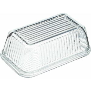 KitchenCraft Glass Embossed Vintage Style Butter Dish