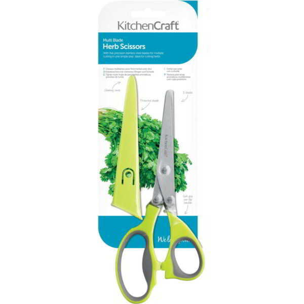 KitchenCraft Multi-Bladed Herb Scissors 19cm with Sheath